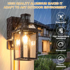 Porch Lights with GFCI Outlet Dusk to Dawn Outdoor Lighting Brown 1Pack - Image 4