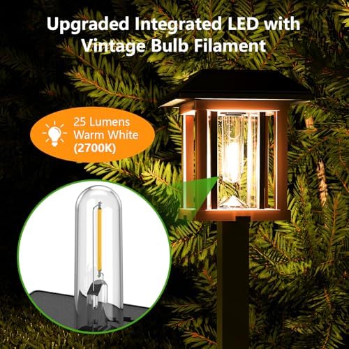 XMCOSY+ Solar Pathway Lights Outdoor 4 Pack, 25 Lumens Solar Garden Lights - Image 5