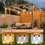 Brightever Dimmable Outdoor String Lights with Remote, 3 Colors in 1 LED Patio Light for Outside with 25+1 ST38 Edison Bulbs, 50FT 3 Modes Gazebo Lighting Waterproof for Camping, 2700K/4000K/5000K - Image 5