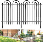 10 Panels Garden Fence, 42in(H)×21.6ft(L) Tall No Dig Fence Animal Barrier, Heavy Duty Metal Tube Decorative Garden Edging Border, Ground Defense Temporary Fencing for Outdoor Yard, Black by NANYEZH