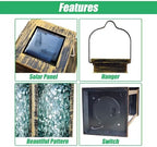 Solar Lantern Stained Glass Window Outdoor Waterproof Hanging Solar Light Outside Lights for Patio Yard House Lawn Decor Birthday Gifts for Women Mom - Image 3