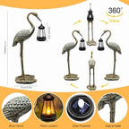 Solar Garden Statue Crane Figurine, Outdoor Hanging Solar Lanterns, 17.7 Inch Blue Heron Sculpture Statue for Patio Yard Porch, Garden Decor for Outside Birthday Gifts for Mom, Women Mother's Day - Image 2