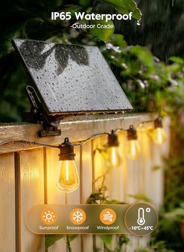 Minetom 202FT Solar String Lights Outdoor Waterproof, S14 Patio Lights - Image 3