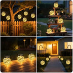 Kolpop Solar Lanterns Outdoor Waterproof 6 Pack, Hanging Solar Lights with 30 LED, Cracked Glass Hanging Globes for Garden Patio Fence Yard Christmas Tree Decoration,Warm White - Image 6