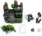 LuuChain Rockery Water Fountain Tabletop Mountain Cascading Waterfalls Indoor Resin Small Waterfall Fountain with LED Lamp for Office Iving Living Room Office Decoration - Image 6