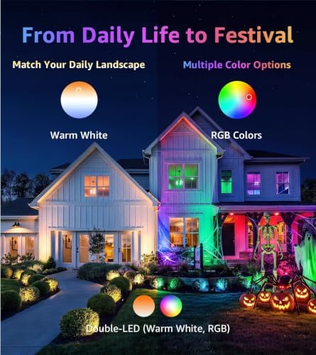 SUNVIE RGBW Halloween Spotlights Outdoor 12W LED Plug in Landscape Lights - Image 6