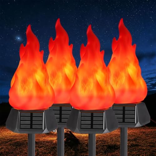 Toodour Solar Halloween Lights Outdoor, 4 Pack Solar Torch Light Waterproof - Image 6