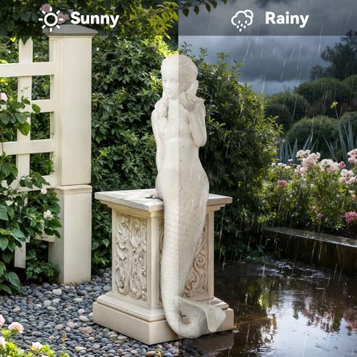 Large Mermaid Statue, 26 in DIY Outdoor Garden Sculpture Figurines - Image 3