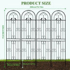 Metal Garden Trellis, 86.7" H x 19.7" W Black Coated Wire Lattice Panel, Sturdy Plant Support for Climbing Roses Vines Cucumbers Vegetables Outdoor Patio Yard (4 Packs) - Image 2