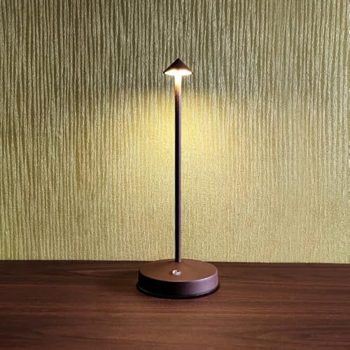 Cordless Table Lamps,Rechargeable Led Touch Bar Lamp, Portable Battery Desk Lamp,2 Level Brightness Dimmable Night Light,Minimalist Design, for Living Room/Restaurant/Couple Dinner/(Rust) by EypidLighting