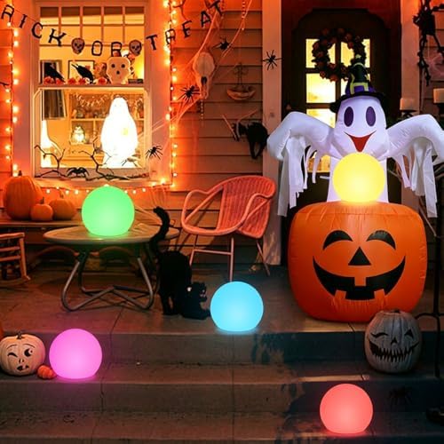 8-in Solar Globe Light Outdoor, Waterproof Solar Ball Light for Outside w/Remote, 16 RGB Color Changing Glowing Orb Lamp Landscape Lighting Mood Lamp w/Ground Stake for Garden Patio Yard Pathway Decor - Image 7