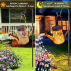 Solar Watering Can Lights, Hummingbird Gifts for Women Mom Grandma Birthday, Waterproof Outdoor Garden Decor Large Hanging Solar Lanterns Garden Lights for Patio Porch Yard Flowerbed Pathway - Image 4