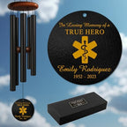 Personalized Medical Hero Memorial Wind Chime – in Loving Memory Wind Chimes Custom Name & Years – Healthcare Service Remembrance Tribute – Meaningful Outdoor Hanging Chime for Family Reflection by AlpadilCo
