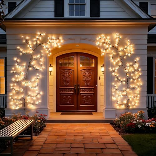 Solar Outdoor Willow Vine Light, 5.9ft 96LED Warm White Tree Branch Lights - Image 3