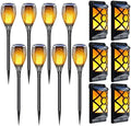 Solar Torch Light with Flickering Flame, Upgraded Solar Flame Lights Outdoor, LED Solar Powered Wall Mounted Night Lights for Garden Pathway, Dusk to Dawn Christmas Landscape Decoration by LazyBuddy