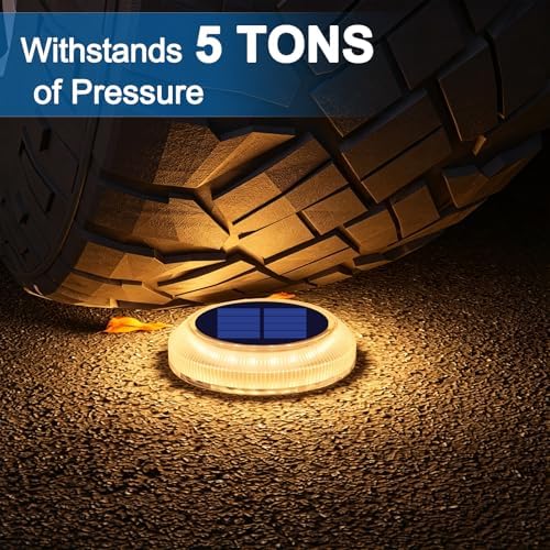 Solar Deck Lights Outdoor 6 Pack, Solar Powered Driveway Lights-Warm White - Image 4