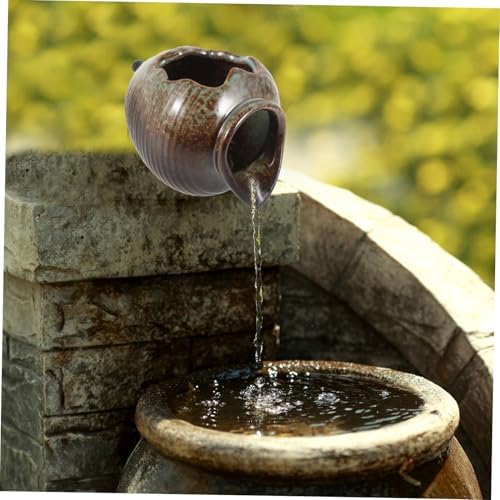 Ceramic Open Bottom Fountain Jar with Built in Filtration for Garden Ponds - Image 5