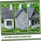 Garden House Shape Decor Resin Small House Miniature Home Outdoor Decoration - Image 5