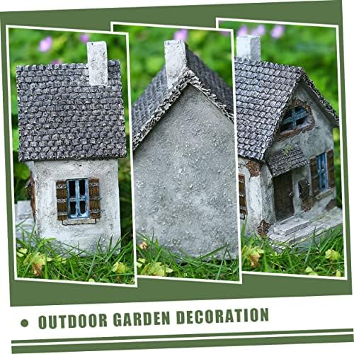 Garden House Shape Decor Resin Small House Miniature Home Outdoor Decoration - Image 5