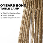 OYEARS 22.5" Table Lamps for Living Room,Boho Lamps Set of 2 for Bedrooms, Bedside Lamp for Nightstands, Rattan Lamp, Farmhouse Table Lamp for Room Decor, End Table, Retro, Brown（Not Include Bulbs） - Image 2