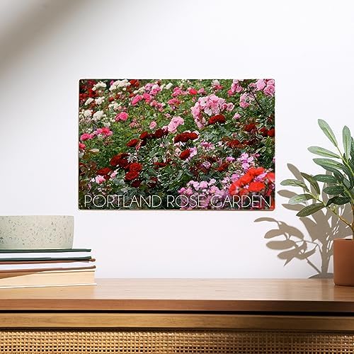 Lantern Press 10x15 Inch Wood Sign, Ready to Hang Wall Decor, Portland, Oregon, Rose Garden Roses - Image 2