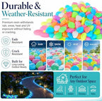 Colorful Luminous Night Guide Pebbles Glow in the Dark in the Garden Stones Glowing Rocks for Outdoor Landscaping Walkway Patio Fish Tank & Aquarium Decor - Image 3