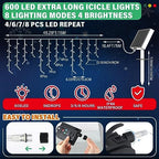 Retisee 65ft Colorful Solar Icicle Christmas Light for Outdoor Decoration - Image 2