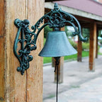 Cast Iron Doorbell Wall Bell Indoor Outdoor Din Cast Iron Doorbell Gothic Wall Bell Vintage Cast Iron Hand Crank Dinner Bells Patio Home Wall Hanging Decorations - Image 4