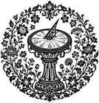 Sundial Flower Garden Metal Wall Art, Metal Signs, Metal Outdoor Decor, Wall Art Decor, Vintage Gothic Artwork, Elegant Wall Decoration for Living Room Bedroom Office Wall Sculpture Decor (Black,20Inch) by Unknown