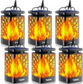 TomCare Solar Lanterns Outdoor, Flickering Flame Hanging Lights, 6 Pack by TomCare