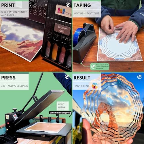 echomerx 6-Pack Sublimation Wind Spinner Blanks 8" – Metal Hanging Windspinners for Sublimation, Indoor Outdoor Yard Décor Sculpture, Includes Hooks, Assorted – Sublimate at 385°F - Image 4