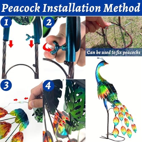 Vibrant Metal Peacock Statue - Outdoor Garden Decor, Sculpture & Yard Art - Durable, Weather-Resistant, Christmas Idea for Backyard, Lawn, Patio - Image 6