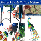 Vibrant Metal Peacock Statue - Outdoor Garden Decor, Sculpture & Yard Art - Durable, Weather-Resistant, Christmas Idea for Backyard, Lawn, Patio - Image 6