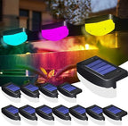 LED Solar Step Lights, 12 Pack Solar Deck Lights Outdoor IP65 Waterproof Pool Side Lighting Decor for Stairs Fence Yard Driveway Pathway Yard Backyard, RGB Color Changing by TTiiLoe