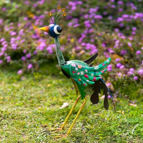 Metal Peacock Garden Statue,Outdoor Peacock Sculpture Decor - Image 5