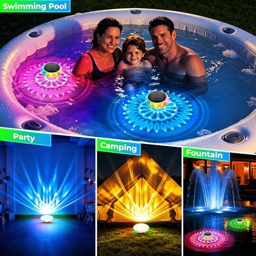 COXSENI Solar Floating Pool Lights 6.4", RGB Top & Bottom Glow, 2 Pack - Image 7