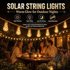 Solar String Lights Outdoor, 18Ft 10 LED Boho Rope Lights with Warm White Bulbs, Solar Powered Patio Lights with 8 Modes, Waterproof, for Garden Porch Decor (16, Warm White, 10m) - Image 2