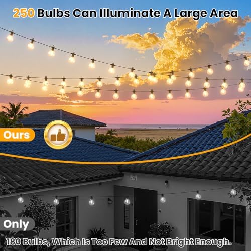 G40 LED Outdoor String Lights, 500FT Waterproof IP65 Hanging Patio Lights - Image 5
