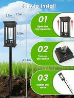 LORRYTE 4 Pack Solar Pathway Lights Outdoor Waterproof, Garden Lights Solar Powered for Outside, Auto On/Off Landscape Lighting for Path Yard Walkway Patio Lawn Driveway Decor, Warm White - Image 2