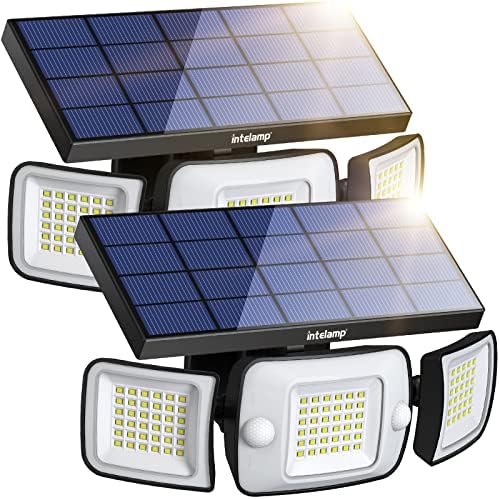 intelamp Solar Outdoor Lights, Motion Sensor with Dual Sensors Waterproof by IntelampSolarLightingArtist