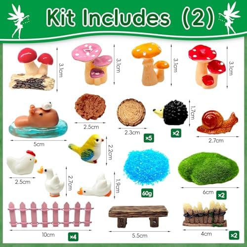 114 Pcs Miniature Fairy Garden Accessories Kit Resin Elves Animal Figurines Decor Micro Landscape Ornaments for DIY Micro Dollhouse - Image 3