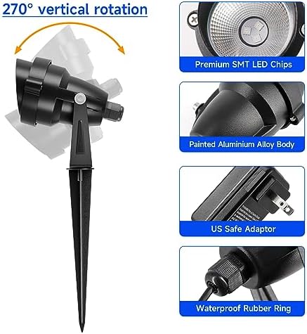 Outdoor Christmas Spot Lights with Timer, 10W Metal RGB LED Landscape Spotlights with 16 Color Changing for Yard, House, Garden, Holiday Decor (2 Lights) - Image 7
