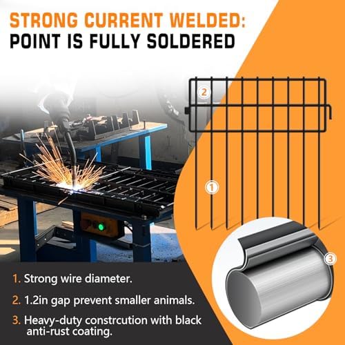 32 Panels Animal Barrier Fence No Dig, 32ft(L) X 13in(H) 1.2in Gap Rabbit Fences Ground Defense Border Small Metal Fencing, Dog Blocker Under Barriers for Garden, Flower Bed, Patio - Image 3