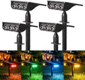 Solar Spot Lights Outdoor Waterproof IP65(4 Pack-RGB) by PUYILED