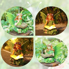 Solar Fairy Statue Reading Book Figurine Light for Outdoor Garden Decor - Image 3