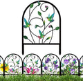 4 Pack Hummingbird Decorative Garden Fence Metal Hummingbird Design Metal Arch Garden Fence Border for Yard Patio Flower Bed Lawn Outdoor Landscape Decoration Animal Barrier Fence for Garden by ESTART