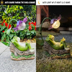 Solar Frog Garden Decor Outdoor Statue - Frog Umbrella LED Waterproof Sculpture Light, Patio Pathway Frog Lamp Figurine for Yard Lawn Garden Gifts for Women Mom Grandma - Image 5