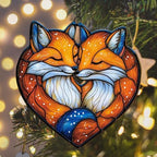 Cute Loving Couple Fox Acrylic Suncatcher - Image 6