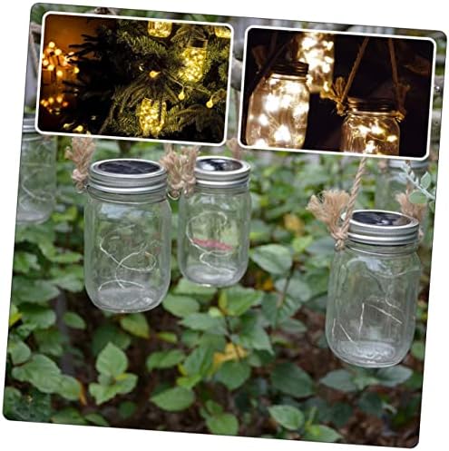Healeved 30pcs Stainless Steel and Burlap Rope Handles for Solar Jars Vintage Style Wire Hangers for Canning and Storage - Image 3