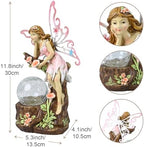 Garden Fairy Statue Outdoor Decor-Solar Flower Fairy Figurines-Garden Fairies Statues Decoration for Outside Lawn Yard Patio,Garden Ornament Gift,Tall 11.8 Inches - Image 3